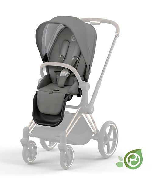 Cybex Seduta  per Passeggino Priam o e-Priam - Pearl Grey - Include Cappottina - Collezione Conscious Tessuto Realizzato con 31 Bottoglie di Plastica Riciclate Passeggini Classici