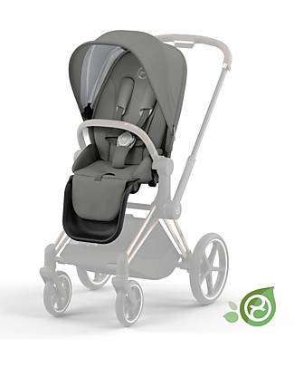 Cybex Seduta  per Passeggino Priam o e-Priam - Pearl Grey - Include Cappottina - Collezione Conscious Tessuto Realizzato con 31 Bottoglie di Plastica Riciclate Passeggini Classici