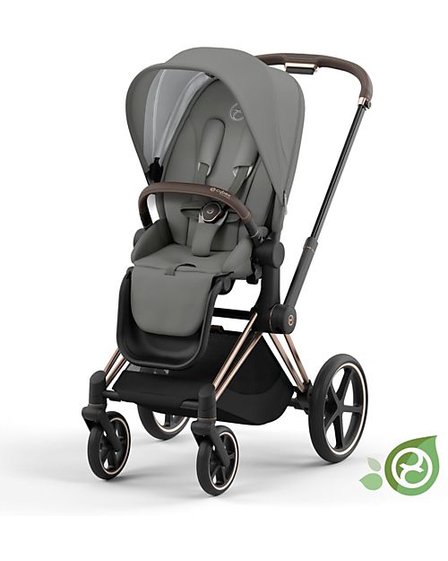 Cybex Seduta  per Passeggino Priam o e-Priam - Pearl Grey - Include Cappottina - Collezione Conscious Tessuto Realizzato con 31 Bottoglie di Plastica Riciclate Passeggini Classici