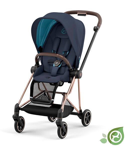 Cybex Seduta Plus per Passeggino Mios - Dark Navy Blue - Include Cappottina - Collezione Conscious Tessuto Realizzato con 22 Bottoglie di Plastica Riciclate Passeggini Classici