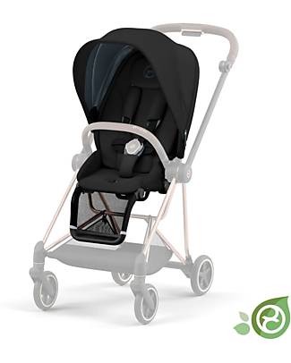 Cybex Seduta Plus per Passeggino Mios - Onyx Black - Include Cappottina - Collezione Conscious Tessuto Realizzato con 22 Bottoglie di Plastica Riciclate Passeggini Classici