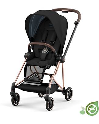 Cybex Seduta Plus per Passeggino Mios - Onyx Black - Include Cappottina - Collezione Conscious Tessuto Realizzato con 22 Bottoglie di Plastica Riciclate Passeggini Classici