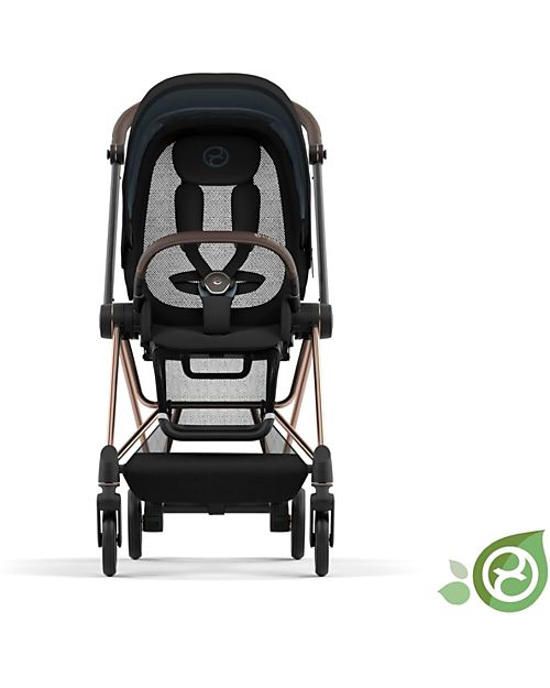 Cybex Seduta Plus per Passeggino Mios - Onyx Black - Include Cappottina - Collezione Conscious Tessuto Realizzato con 22 Bottoglie di Plastica Riciclate Passeggini Classici
