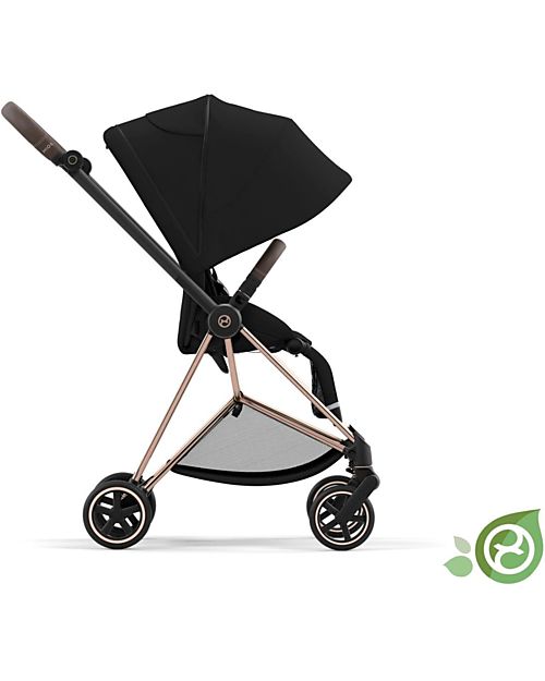 Cybex Seduta Plus per Passeggino Mios - Onyx Black - Include Cappottina - Collezione Conscious Tessuto Realizzato con 22 Bottoglie di Plastica Riciclate Passeggini Classici