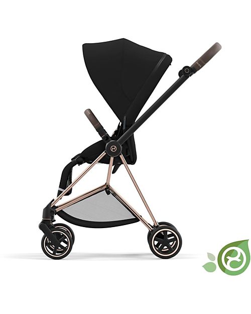Cybex Seduta Plus per Passeggino Mios - Onyx Black - Include Cappottina - Collezione Conscious Tessuto Realizzato con 22 Bottoglie di Plastica Riciclate Passeggini Classici