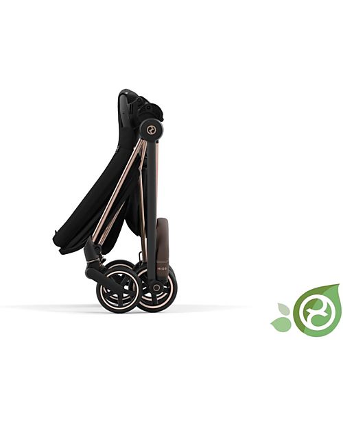 Cybex Seduta Plus per Passeggino Mios - Onyx Black - Include Cappottina - Collezione Conscious Tessuto Realizzato con 22 Bottoglie di Plastica Riciclate Passeggini Classici