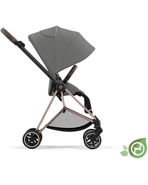 Cybex Seduta Plus per Passeggino Mios - Pearl Grey - Include Cappottina - Collezione Conscious Tessuto Realizzato con 22 Bottoglie di Plastica Riciclate Passeggini Classici