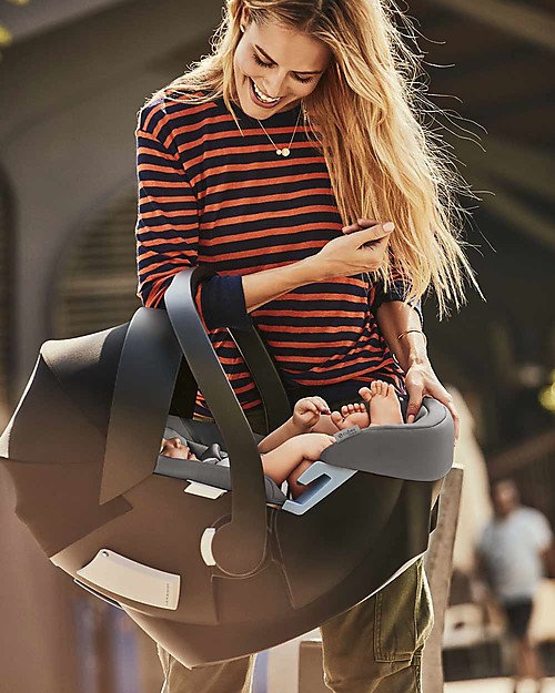 Cybex Seggiolino Auto Aton M i-Size - Soho Grey - Sicuro dalla Nascita Seggiolini Auto Gruppo 0+/1
