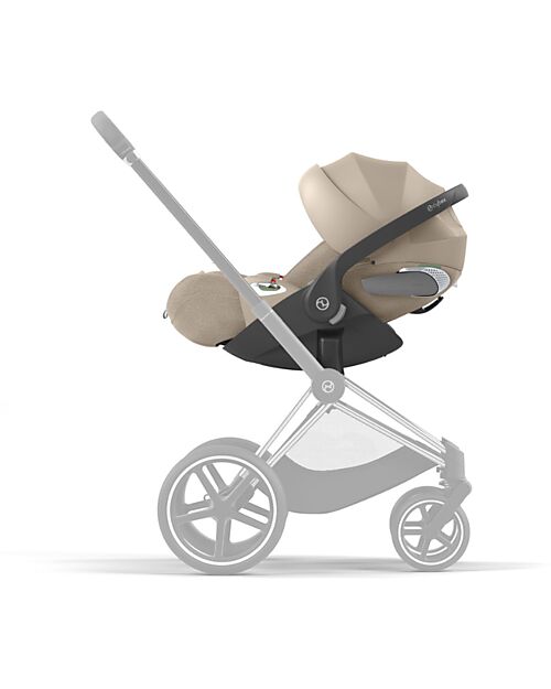 Cybex Seggiolino Auto Cloud T I-Size Plus - Cozy Beige - Tessuto Traspirante in Rete 3D - Innovativa Tecnologia di Reclinazione Seggiolini Auto Gruppo 0+/1