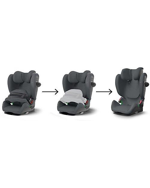 Cybex Seggiolino Auto Pallas G i-Size - Monument Grey/Dark Grey  - con Cuscino di Sicurezza Avanzata - Gruppo 1/2/3 Seggiolini Auto Gruppo 1/2/3