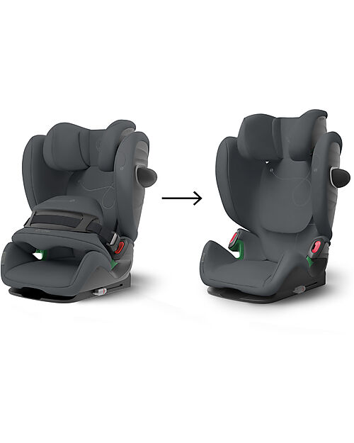 Cybex Seggiolino Auto Pallas G i-Size - Monument Grey/Dark Grey  - con Cuscino di Sicurezza Avanzata - Gruppo 1/2/3 Seggiolini Auto Gruppo 1/2/3