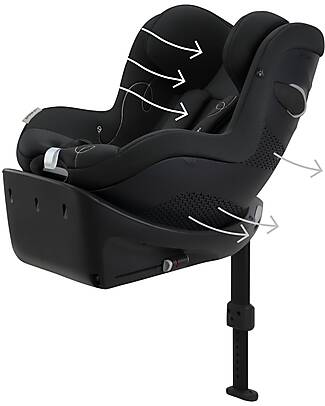 Cybex Seggiolino Auto Sirona Gi I-Size e Base Rotante 360° - Moon Black - dalla Nascita ai 4 Anni Seggiolini Auto Gruppo 0+/1