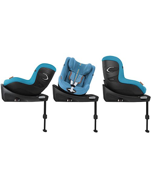 Cybex Seggiolino Auto Sirona Gi I-Size Plus e Base Rotante 360° - Beach Blue - dalla Nascita ai 4 Anni Seggiolini Auto Gruppo 0+/1