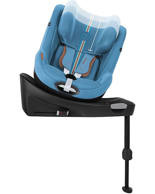 Cybex Seggiolino Auto Sirona Gi I-Size Plus e Base Rotante 360° - Beach Blue - dalla Nascita ai 4 Anni Seggiolini Auto Gruppo 0+/1