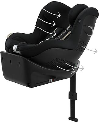 Cybex Seggiolino Auto Sirona Gi I-Size Plus e Base Rotante 360° - Moon Black - dalla Nascita ai 4 Anni Seggiolini Auto Gruppo 0+/1
