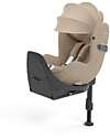 Cybex Seggiolino Auto Sirona T i-Size Plus - Cozy Beige - Cappottina Solare con Inserti in Mesh - Rotazione a 360° Seggiolini Auto Gruppo 0+/1