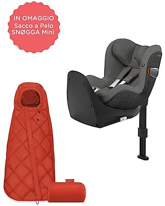 Cybex Seggiolino Auto Sirona Zi i-Size Soho Grey con Base Inclusa + Sacco a pelo SNØGGA Mini in Omaggio! Seggiolini Auto Gruppo 0+/1