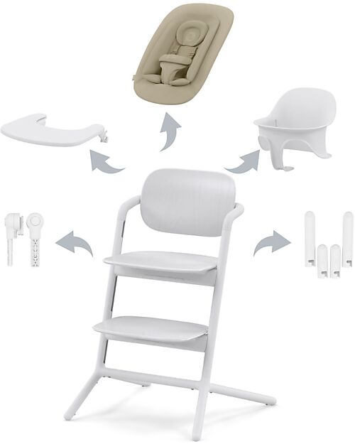 Cybex Seggiolone Evolutivo Lemo 4in1 - All White / White Seggioloni Pappa