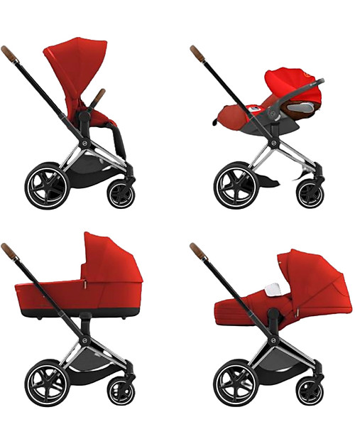 Cybex Telaio Elettrico e-Priam - Chrome Black - con App per Dondolio! Passeggini Classici