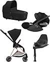 Cybex TRIO Mios3 - Telaio Rosegold con Seduta + Navicella + Ovetto - Sepia Black + Base T Isofix  Passeggini Trio e Duo