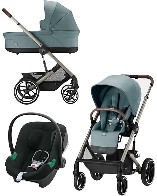 Cybex Trio Passeggino e Carrozzina Balios S Lux - Sky Blue - dalla Nascita ai 4 Anni Passeggini Trio e Duo