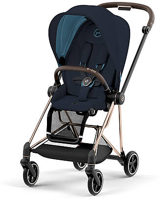 Cybex Trio Passeggino Mios3 Platinum Seduta + Seggiolino Auto Cloud Z2 + Navicella Lux - Rose Gold e Midnight Blue Passeggini Trio e Duo