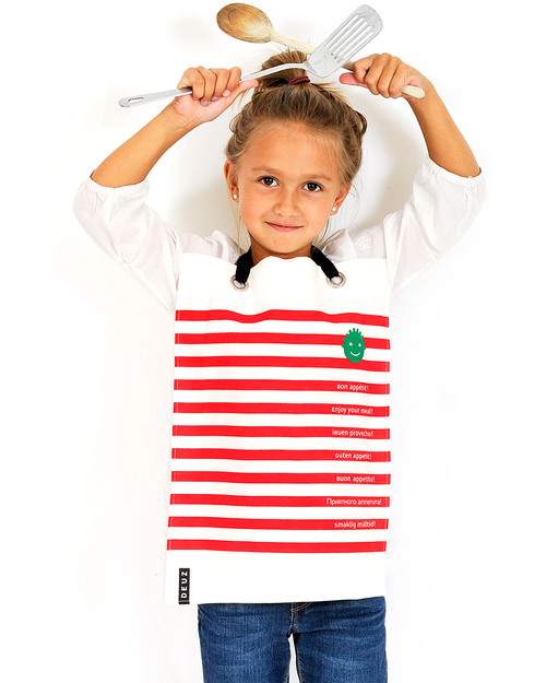 Deuz Bavaglio & Grembiule Cucina Napkid Rosso -100% Cotone Bio Bavagli Classici