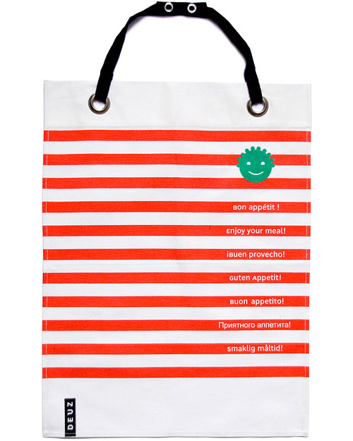 Deuz Bavaglio & Grembiule Cucina Napkid Rosso -100% Cotone Bio Bavagli Classici