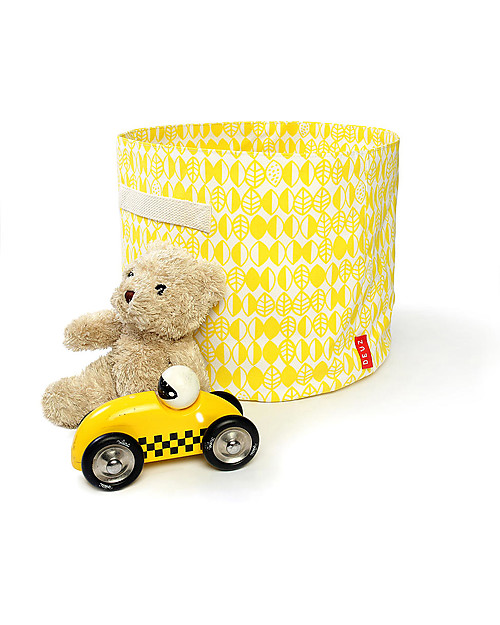 Deuz Contenitore Portagiochi - Foglie Gialle - 100% Cotone Bio (30 cm Ø x 25 cm) Contenitori Porta Giochi