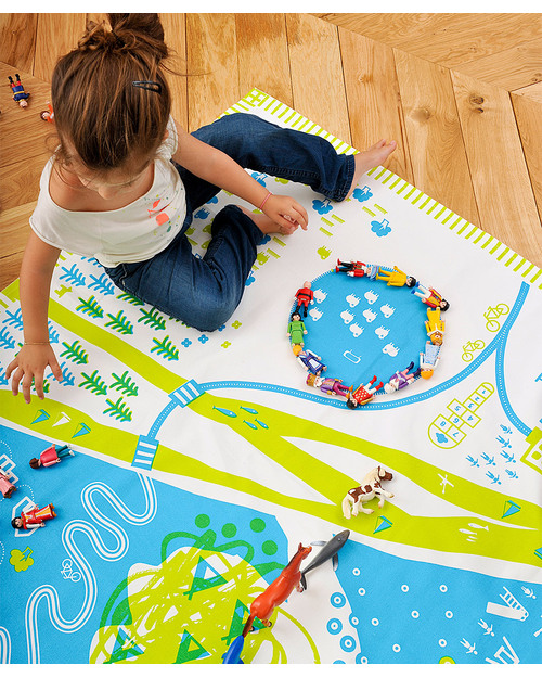 Deuz Tappeto Gioco Tapikid Natura - Verde Chiaro -100% Cotone Bio Tappeti Gioco
