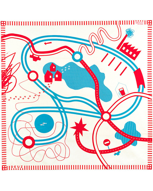 Deuz Tappeto Gioco Tapikid Pista Macchinine - Rosso - 100% Cotone Bio Tappeti Gioco