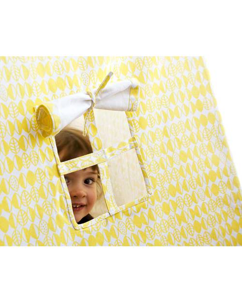 Deuz Tenda Gioco da Campeggio - 1m x 1m x 1m - Cotone Bio - Foglie Gialle Tende Gioco