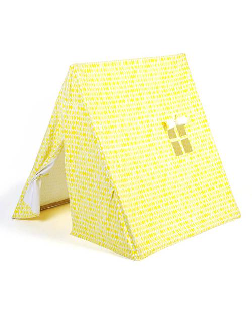 Deuz Tenda Gioco da Campeggio - 1m x 1m x 1m - Cotone Bio - Foglie Gialle Tende Gioco