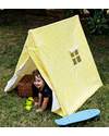 Deuz Tenda Gioco da Campeggio - 1m x 1m x 1m - Cotone Bio - Foglie Gialle Tende Gioco