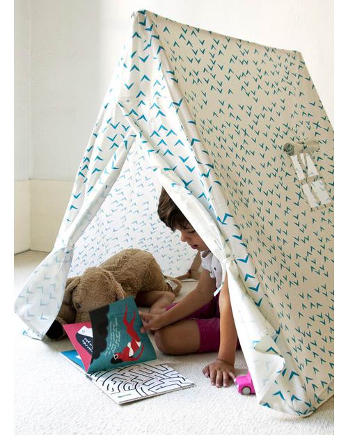 Deuz Tenda Gioco da Campeggio - 1m x 1m x 1m - Cotone Bio (Spedizione Gratis!) - Uccelli Blu Tende Gioco