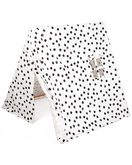 Deuz Tenda Gioco da Campeggio, Pois Neri - 1m x 1m x 1m - Cotone Bio Tende Gioco