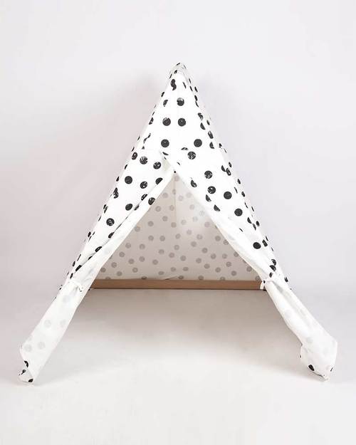 Deuz Tenda Gioco da Campeggio, Pois Neri - 1m x 1m x 1m - Cotone Bio Tende Gioco