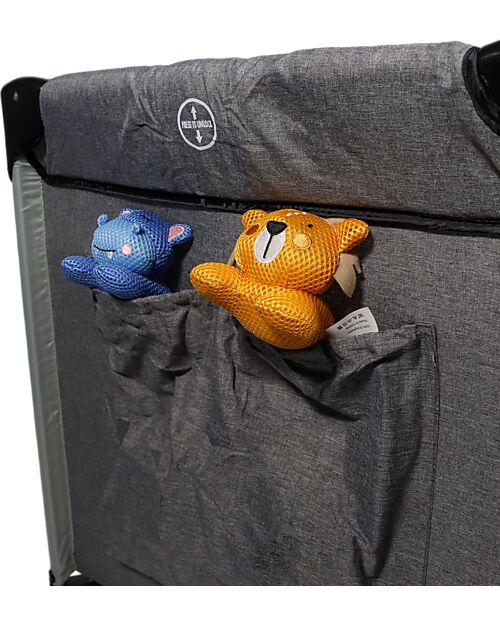 Ding Baby Lettino da Viaggio Stripe Deluxe 0/3 Anni - Grigio - Facile da Aprire e Chiudere! Lettini da Viaggio