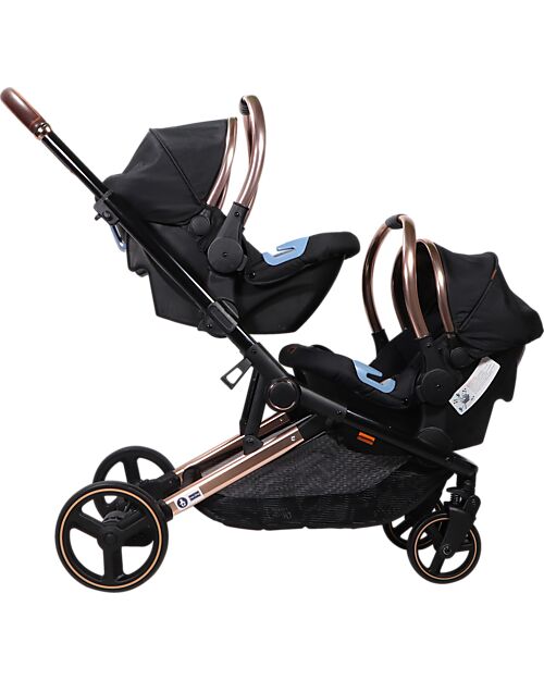 Ding Baby Passeggino Fratellare Amigo Tandem - Nero/Rosé Passeggini Gemellari