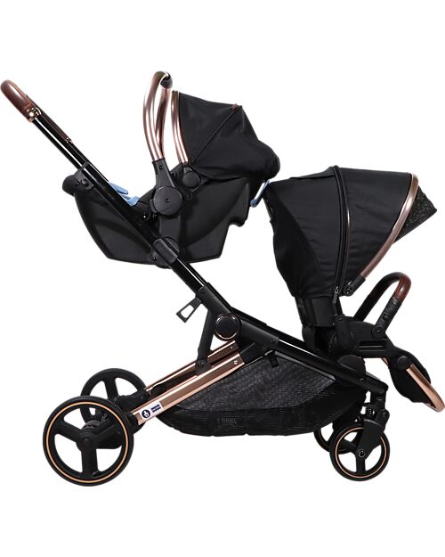 Ding Baby Passeggino Fratellare Amigo Tandem - Nero/Rosé Passeggini Gemellari