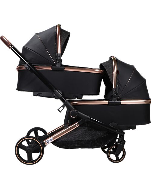 Ding Baby Passeggino Fratellare Amigo Tandem - Nero/Rosé Passeggini Gemellari