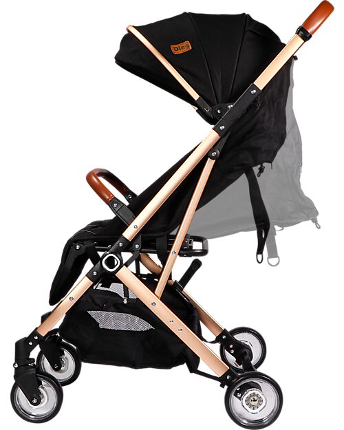 Ding Baby Passeggino Vivo - Nero/Rosé - Schienale Regolabile - Fino a 22kg Passeggini Leggeri