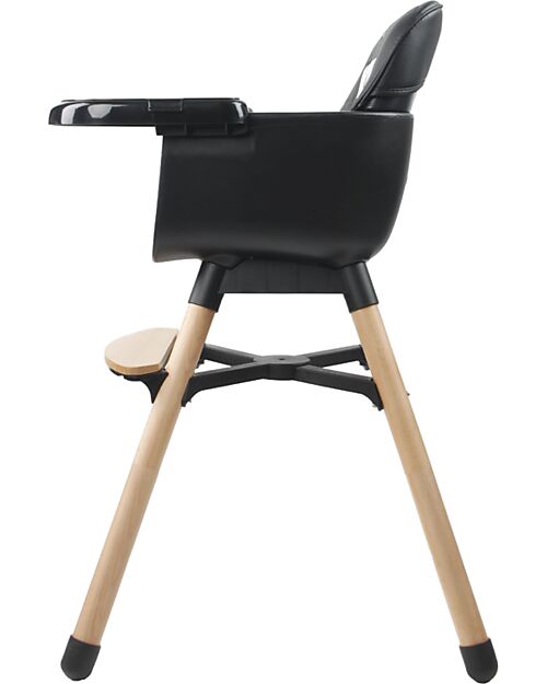 Ding Baby Seggiolone Evolutivo 2 in 1 Daily in Legno - Nero Seggioloni Pappa
