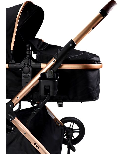 Ding Baby Trio Passeggino e Carrozzina Juna  + Ovetto - Nero/Rosé - La Seduta si Trasforma in Navicella! Passeggini Trio e Duo