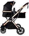 Ding Baby Trio Passeggino e Carrozzina Juna  + Ovetto - Nero/Rosé - La Seduta si Trasforma in Navicella! Passeggini Trio e Duo