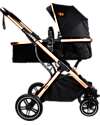 Ding Baby Trio Passeggino e Carrozzina Juna  + Ovetto - Nero/Rosé - La Seduta si Trasforma in Navicella! Passeggini Trio e Duo