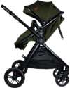 Ding Baby Trio Passeggino e Carrozzina Liam + Ovetto - Nero/Verde Foresta - La Seduta si Trasforma in Navicella! Passeggini Trio e Duo
