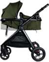Ding Baby Trio Passeggino e Carrozzina Liam + Ovetto - Nero/Verde Foresta - La Seduta si Trasforma in Navicella! Passeggini Trio e Duo