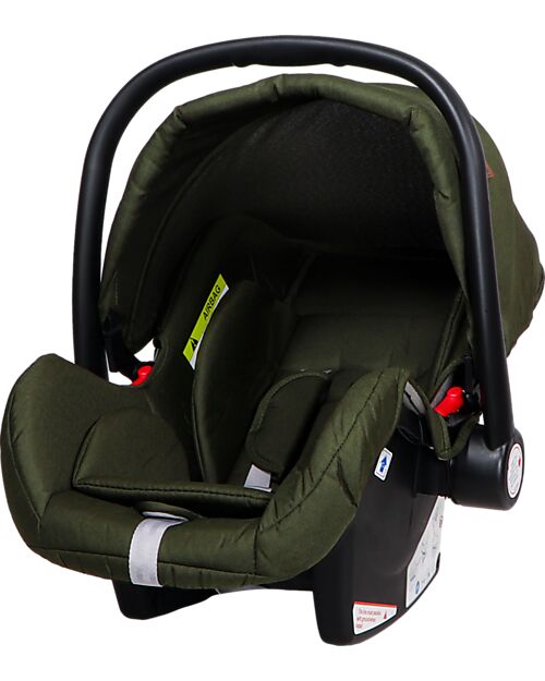 Ding Baby Trio Passeggino e Carrozzina Liam + Ovetto - Nero/Verde Foresta - La Seduta si Trasforma in Navicella! Passeggini Trio e Duo