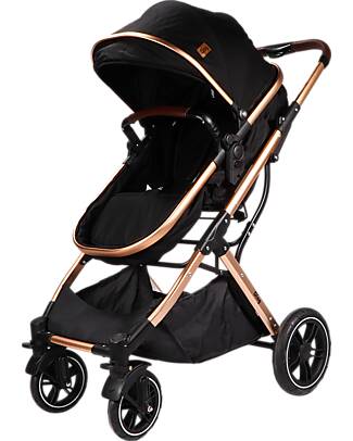 Ding Duo Passeggino e Navicella Juna 2 in 1 - Nero/Rosé - la Navicella si Trasforma in Seduta! Passeggini Trio e Duo